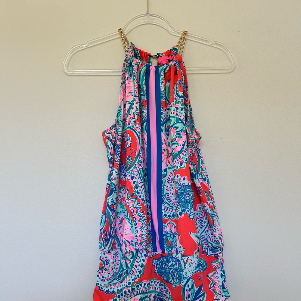 Lilly Pulitzer Bowen Halter Top in Tangerine Dream Print – Size Small